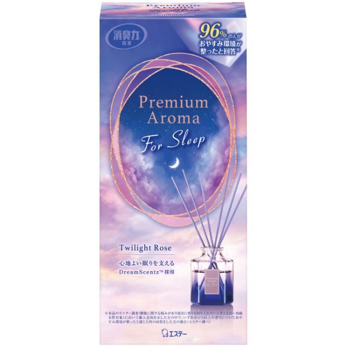 エステー お部屋の消臭力Premium Aroma For Sleep Stick 本体 トワイライトローズ 50ml フレグランスオイル&スティック 芳香剤