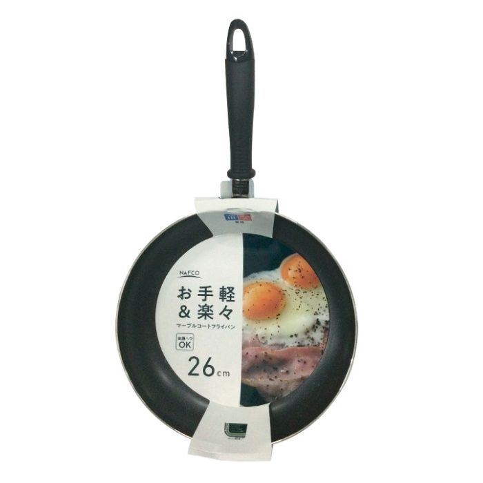 ナフコ IH・ガス火兼用 マーブルコートフライパン 26cm
