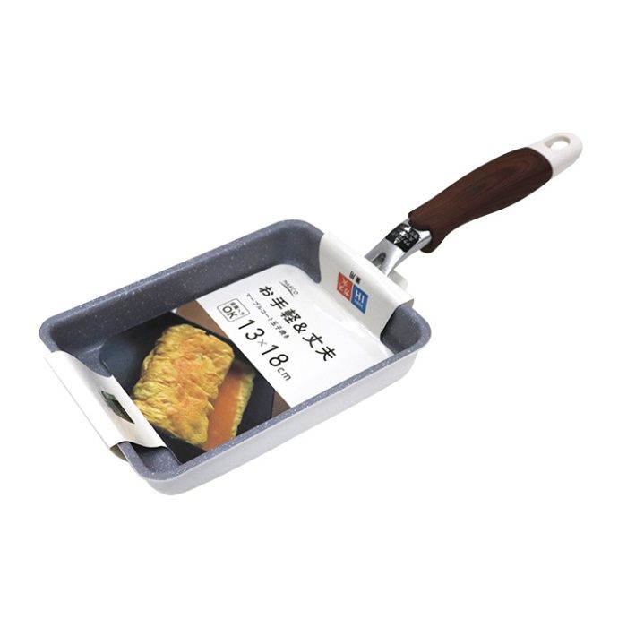 ナフコ IH・ガス火兼用 マーブルコートフライパン 玉子焼　13×18cmの説明画像2