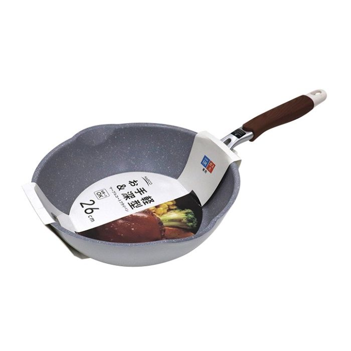 ナフコ IH・ガス火兼用 マーブルコートフライパン 26cm深型の説明画像2