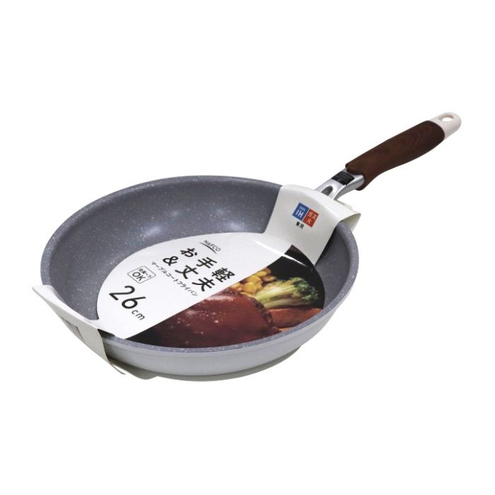 ナフコ IH・ガス火兼用 マーブルコートフライパン 26cmの説明画像2