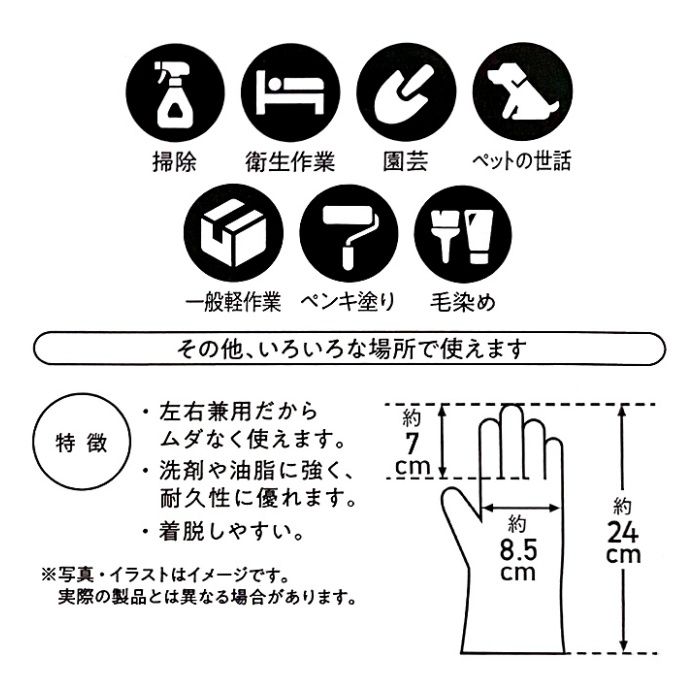 Nビニールディスポ 100枚　Sの説明画像2