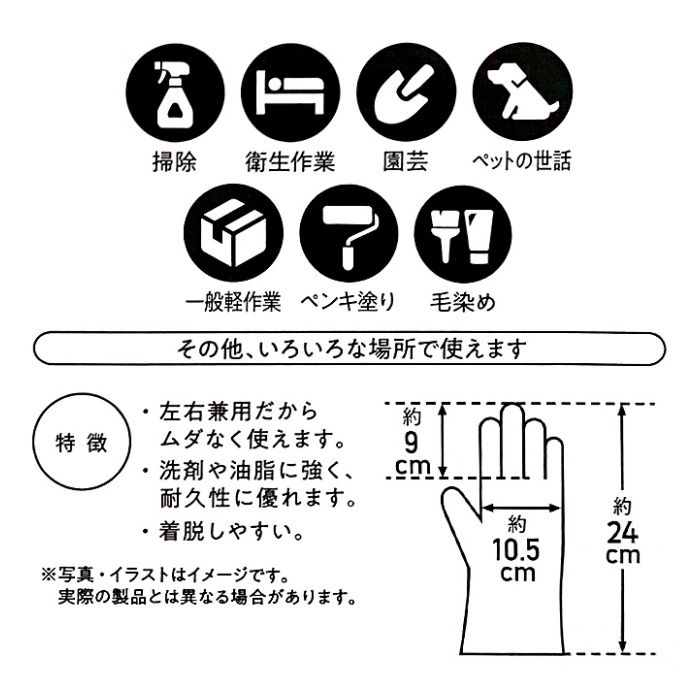 Nビニールディスポ 100枚　Lの説明画像2