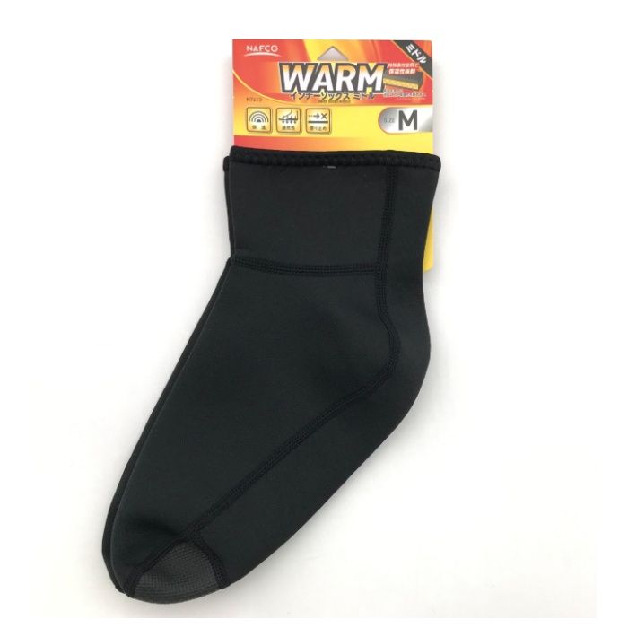 ナフコ WARM インナーソックス ミドル丈 M N7413BK-M