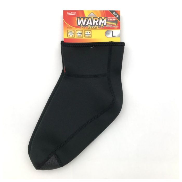 ナフコ WARM インナーソックス ミドル丈 L N7413BK-L