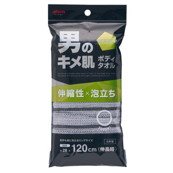 アイセン 男のキメ肌 ボディタオル MEDIUM ふつう