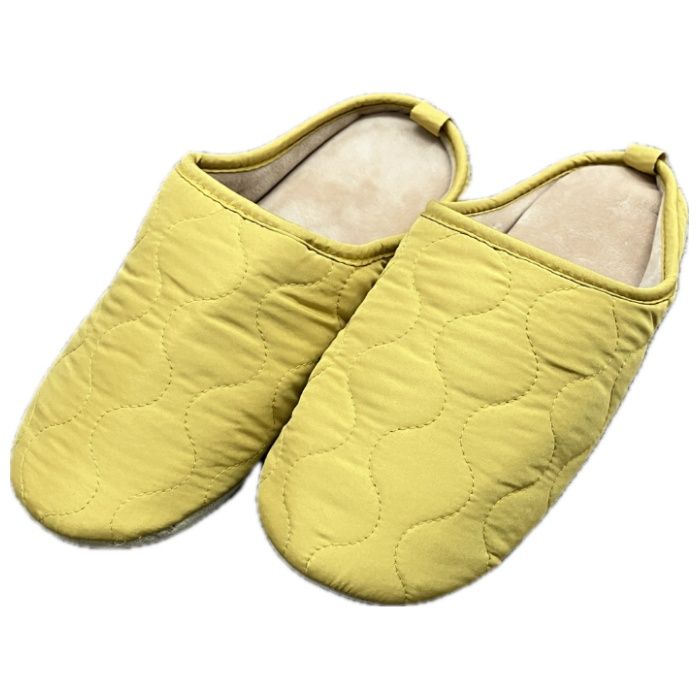 キルト イエロー Mサイズ ルームシューズ