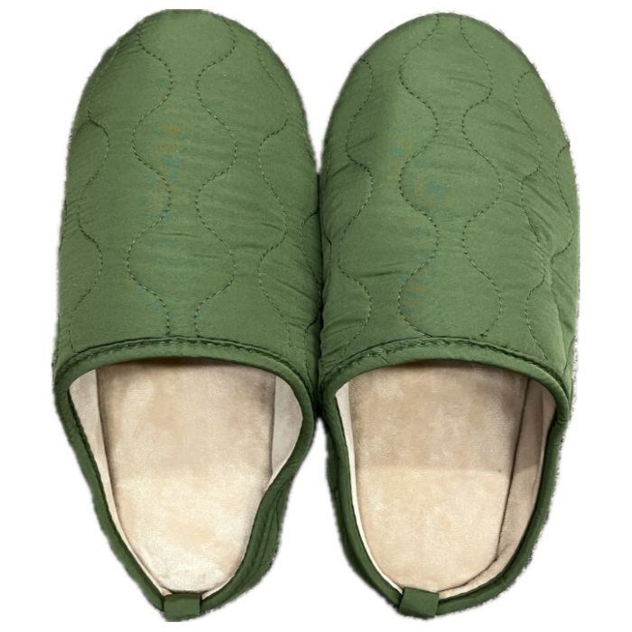 キルト グリーン Mサイズ ルームシューズの説明画像2