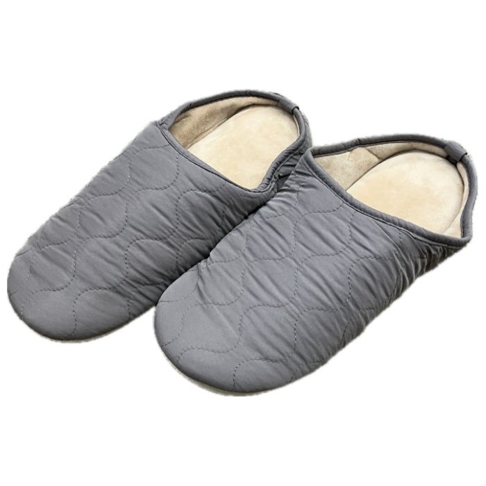 キルト グレー Lサイズ ルームシューズ
