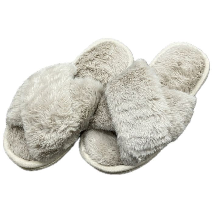 クロスファー ベージュ Mサイズ スリッパ