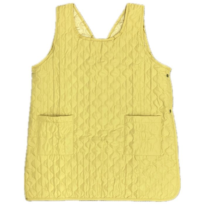 キルトエプロン イエロー 着丈80cm