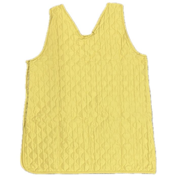キルトエプロン イエロー 着丈80cmの説明画像2