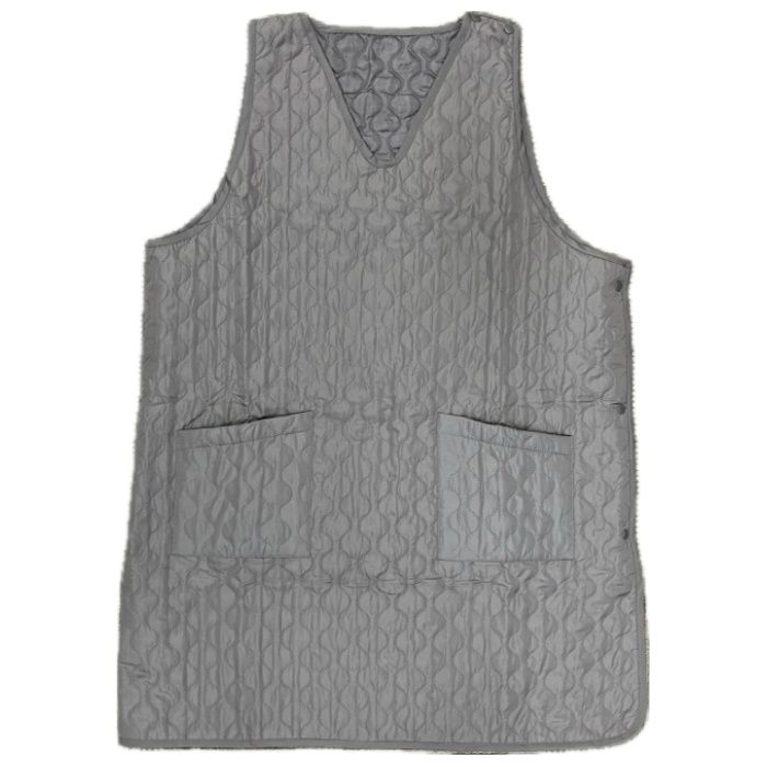 キルトエプロン グレー 着丈95cm