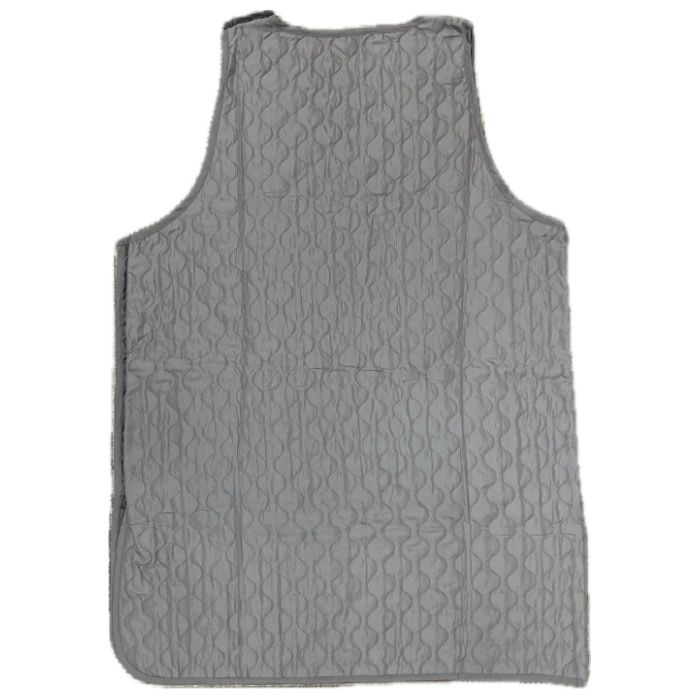 キルトエプロン グレー 着丈95cmの説明画像2