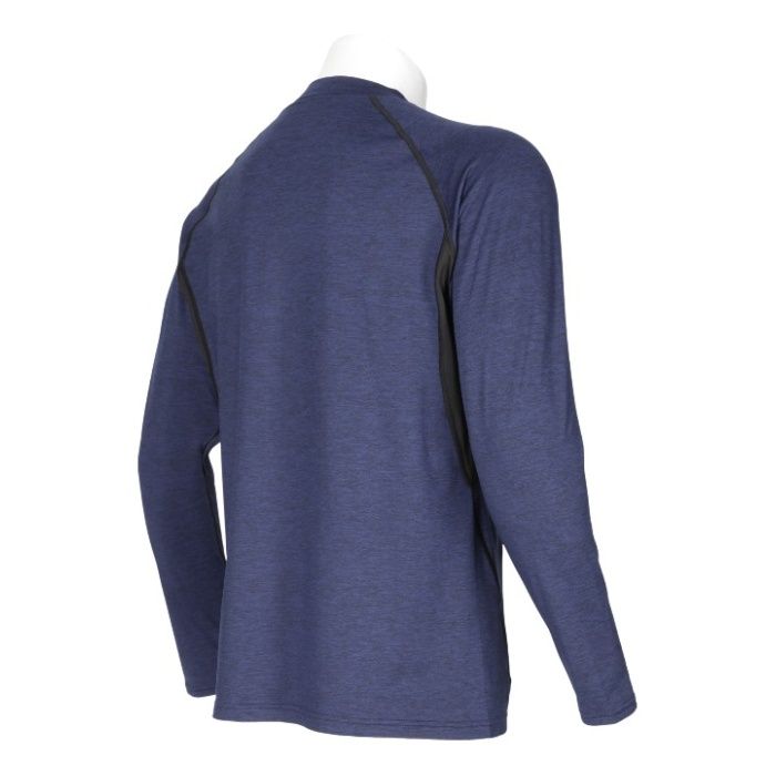 長袖コンプレッションシャツ NF-272 杢ネイビー Lの説明画像2