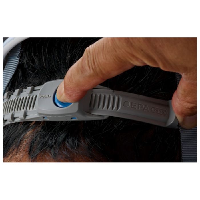 谷沢製作所 エアライトS搭載ヘルメット 透明バイザータイプ・溝付 帽体色:白の説明画像3