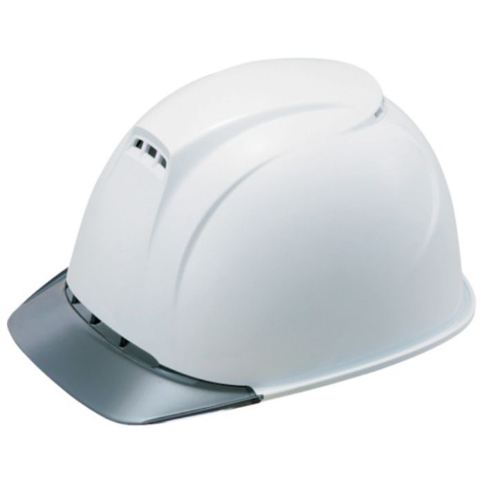 谷沢製作所 エアライト搭載ヘルメットABS製 透明ひさしグレー 帽体ホワイト