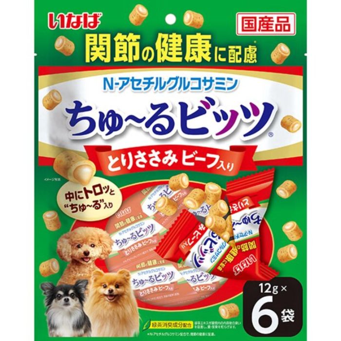ちゅーるビッツ 関節の健康に配慮 とりささみビーフ 12g×6