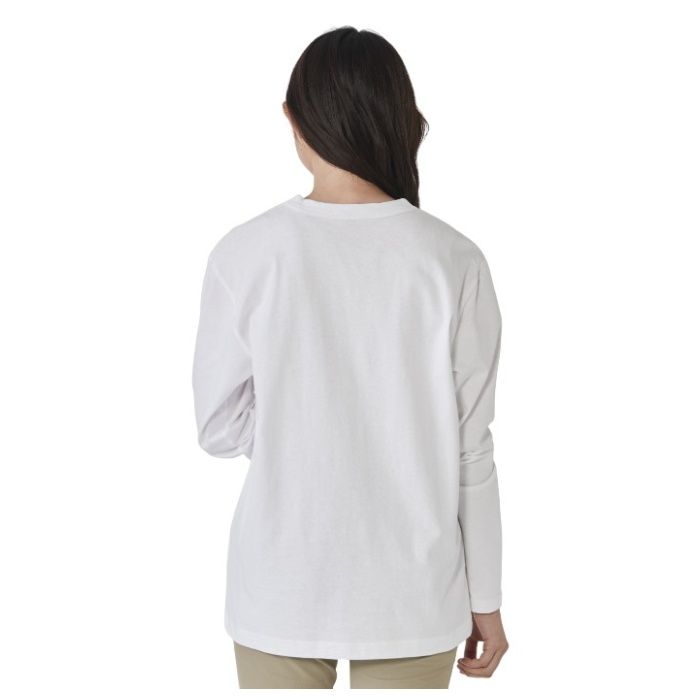 コットン長袖クルーネックTシャツ NF-267 ホワイト Lの説明画像2