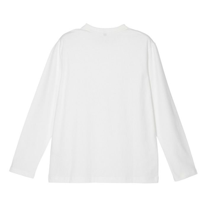 コットン長袖クルーネックTシャツ NF-267 ホワイト Lの説明画像4