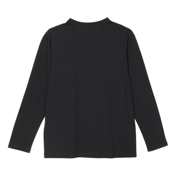 コットン長袖クルーネックTシャツ NF-267 ブラック LLの説明画像4