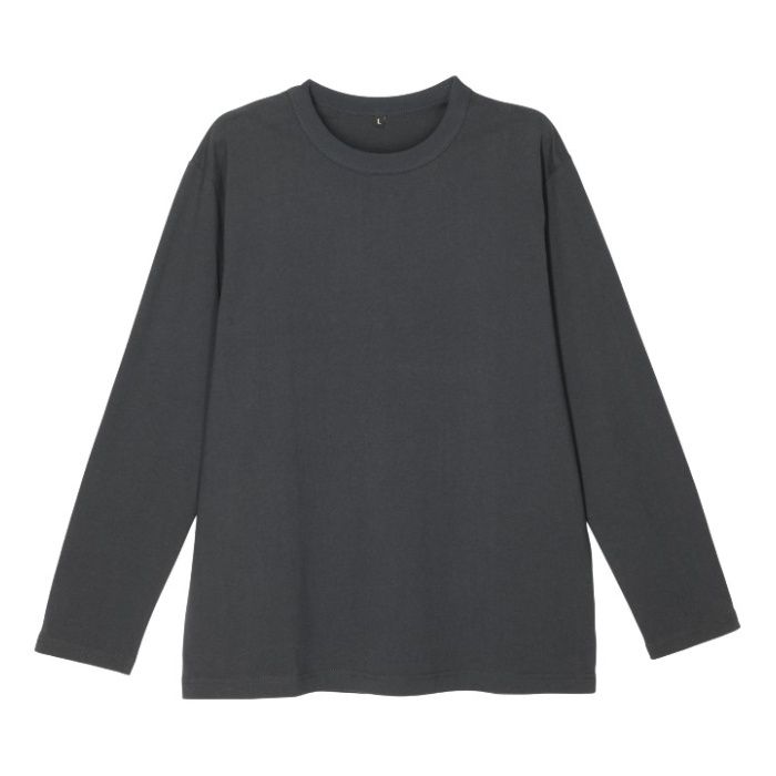 コットン長袖クルーネックTシャツ NF-267 ネイビー 3Lの説明画像3