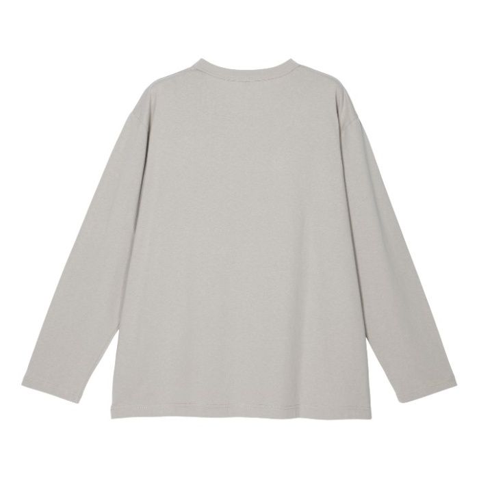 コットン長袖クルーネックTシャツ NF-267 ベージュ Sの説明画像4