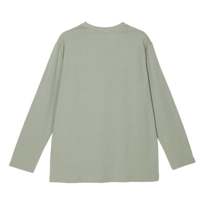 コットン長袖クルーネックTシャツ NF-267 カーキ 3Lの説明画像4
