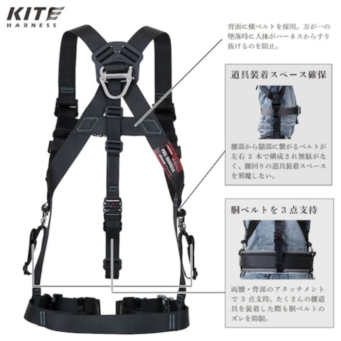 KITEハーネス 本体のみ 黒 Mの説明画像4