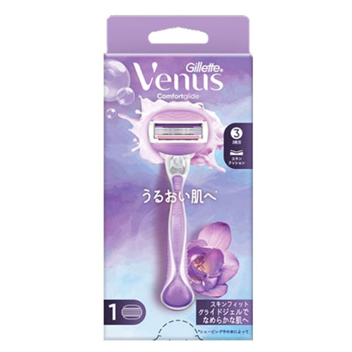 Gillette Venus ヴィーナス コンフォートグライド うるおい肌 本体 替刃1個付 女性用カミソリ スミレの香り