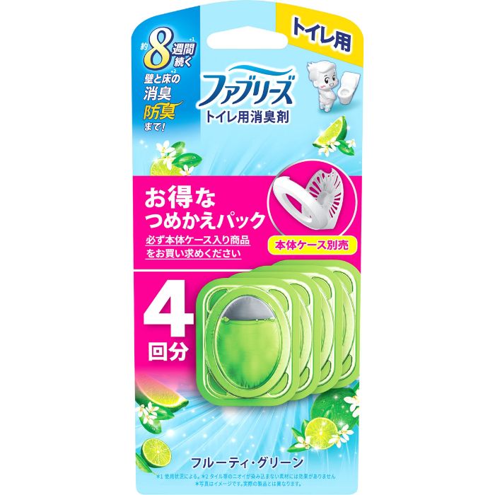 ファブリーズトイレ用消臭剤 フルーティグリーン詰替4個