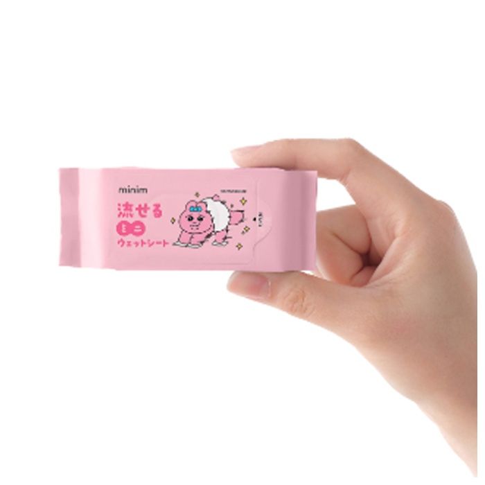 アイリスオーヤマ おぱんちゅうさぎ　流せるミニウェットシート　8枚入×6個 OMW-6PNの説明画像3