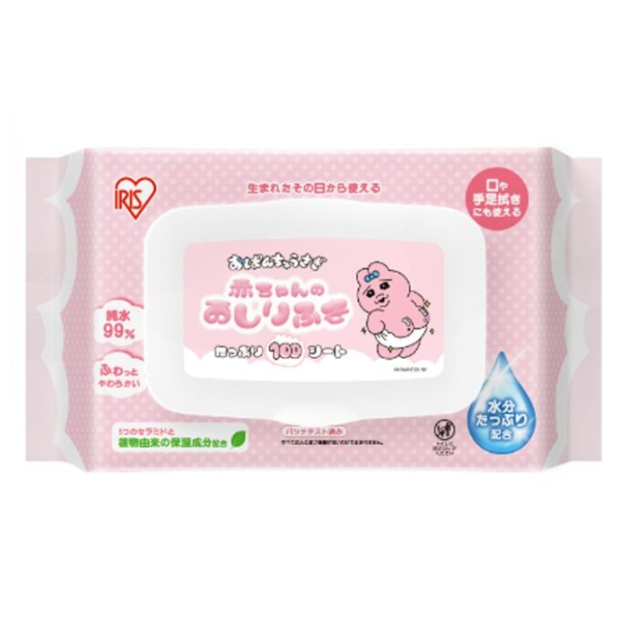 アイリスオーヤマ おぱんちゅうさぎ　赤ちゃんのおしりふき　100枚入 OAO-100