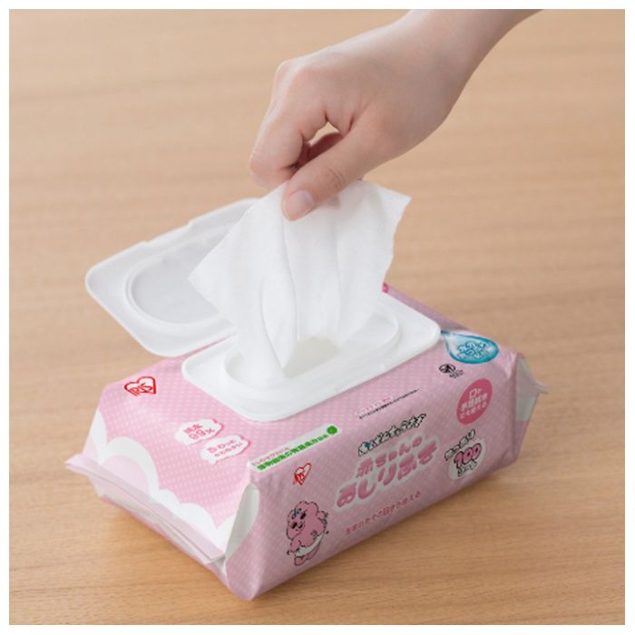 アイリスオーヤマ おぱんちゅうさぎ　赤ちゃんのおしりふき　100枚入 OAO-100の説明画像2
