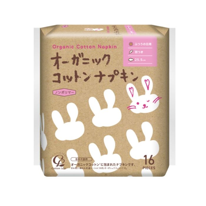コットンラボ オーガニックコットンナプキン 羽つき25.5cm