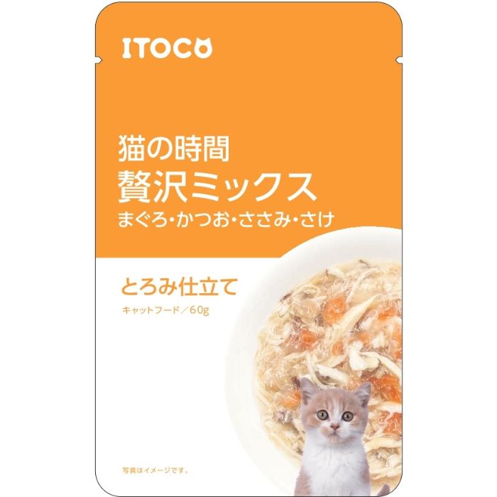 猫の時間贅沢ミックス 60g まぐろ・かつお・ささみ・さけ