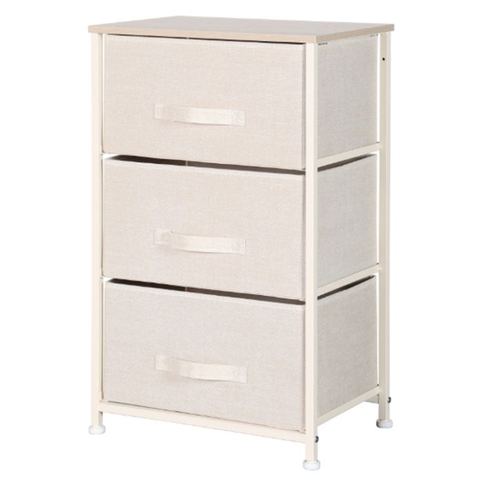 ファブリックチェスト3段 アイボリー