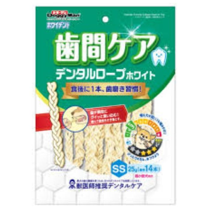 ドギーマン ホワイデント歯間ケアデンタルロープホワイトSS 25g