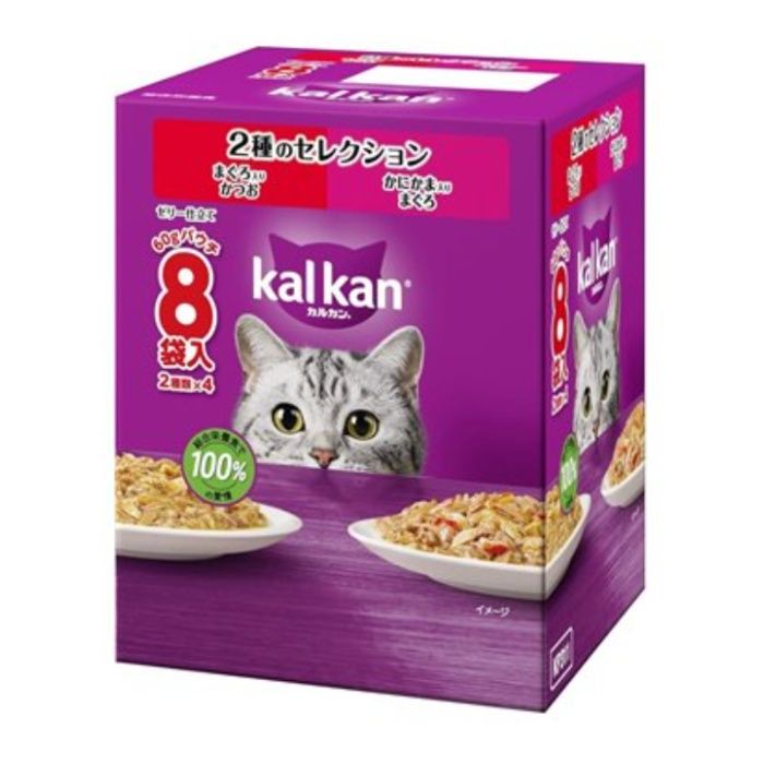 マースジャパン カルカンパウチ2種のセレクション　まぐろ入りかつお　かにかま入りまぐろ 60g8袋