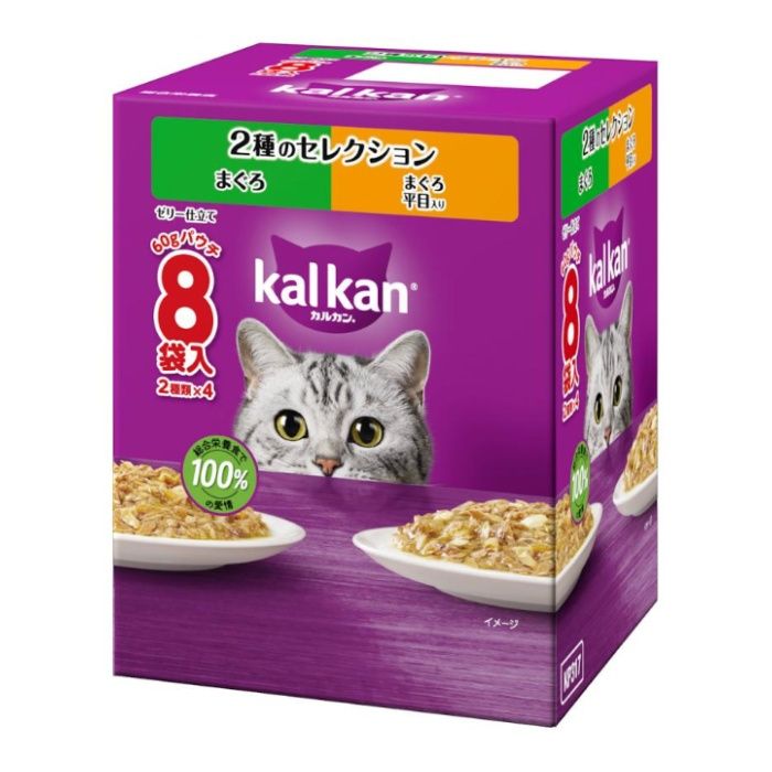 マースジャパン カルカンパウチ2種のセレクションまぐろ・まぐろ平目入り 60g8袋