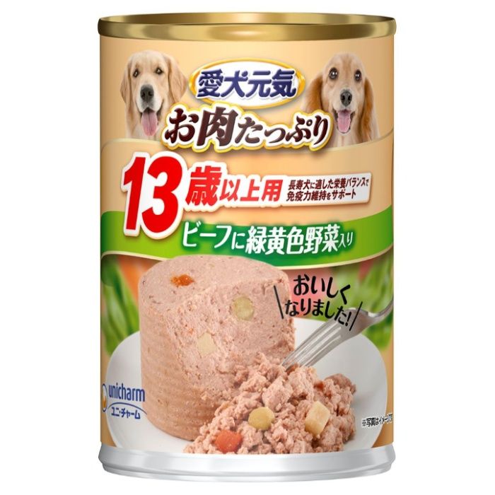 愛犬元気缶 13歳から愛犬用ビーフ野菜 375g