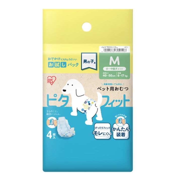 アイリスオーヤマ ペット用おむつ　ピタフィット　M　4枚入　男の子用 MNPD-M4