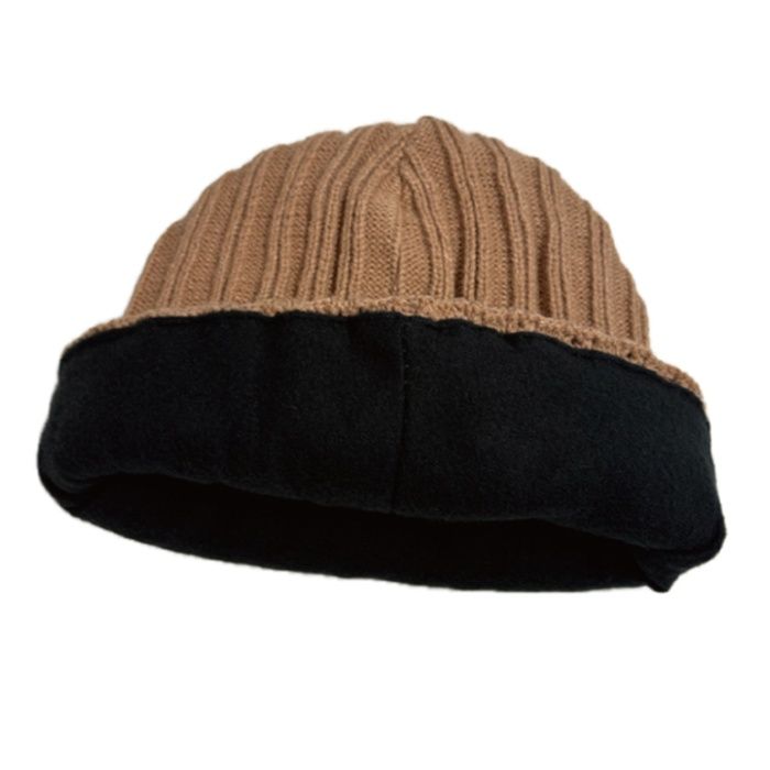 リブニットキャップ 断熱保温キャラメルの説明画像2