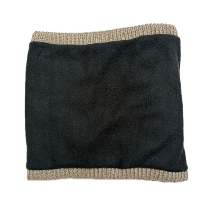 リブニットネックウォーマー 断熱保温グレージュの説明画像2