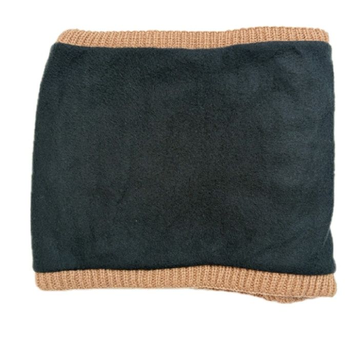 リブニットネックウォーマー 断熱保温キャラメルの説明画像2