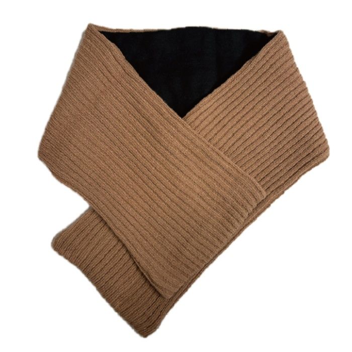 リブニットマフラー 断熱保温キャラメルの説明画像2