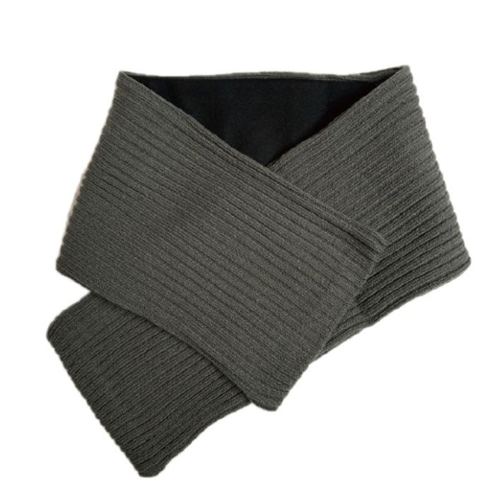 リブニットマフラー 断熱保温ココアグレーの説明画像2