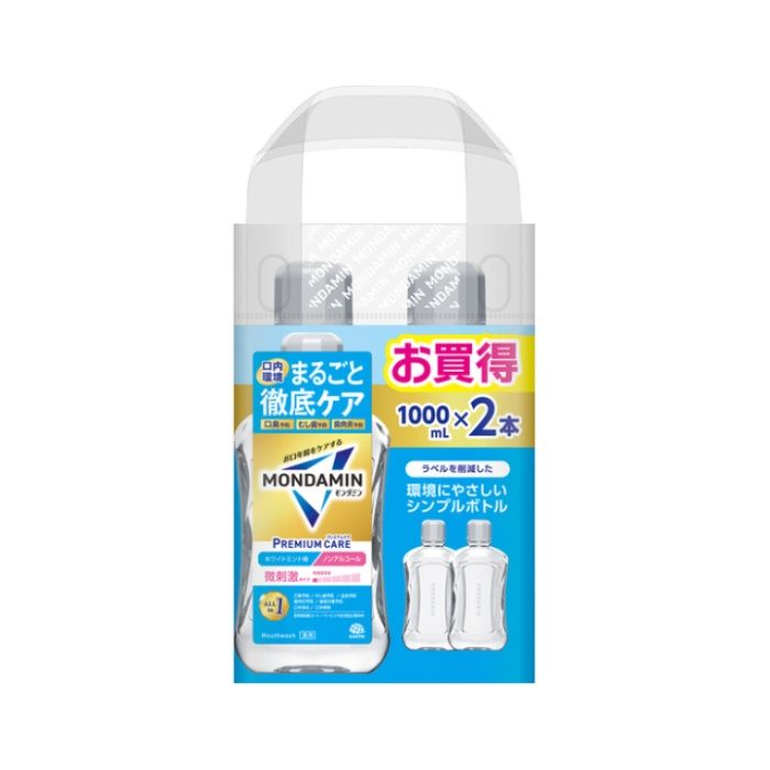 アース製薬 モンダミン プレミアムケア ホワイトミント1000mL×2本