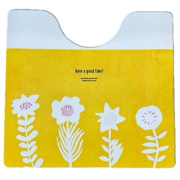 拭けるトイレマット フラワー　YE