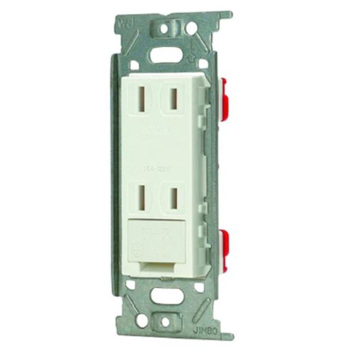 神保電器 埋込アースターミナル付ダブルコンセント金属枠(PW色) JEC-BN-55E PW